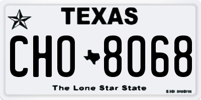 TX license plate CHO8068