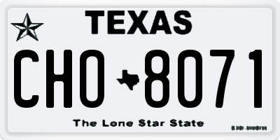 TX license plate CHO8071