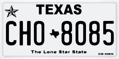 TX license plate CHO8085