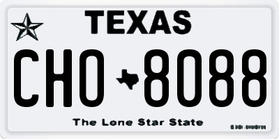 TX license plate CHO8088