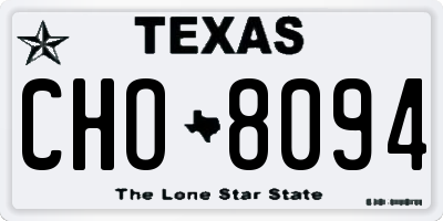 TX license plate CHO8094