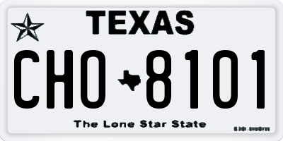 TX license plate CHO8101