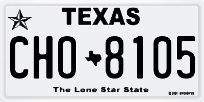 TX license plate CHO8105