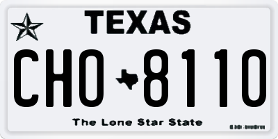 TX license plate CHO8110