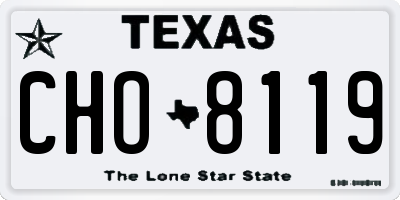TX license plate CHO8119