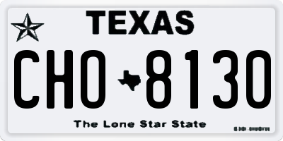 TX license plate CHO8130