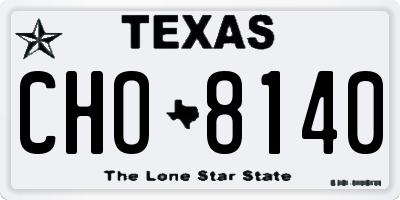 TX license plate CHO8140