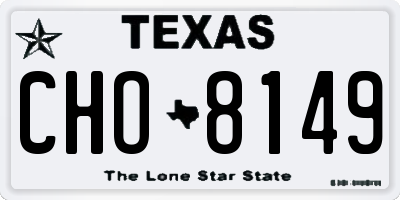 TX license plate CHO8149