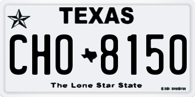 TX license plate CHO8150