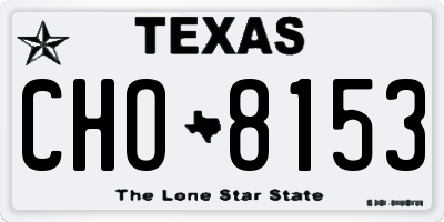 TX license plate CHO8153