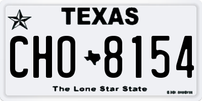 TX license plate CHO8154