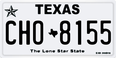 TX license plate CHO8155
