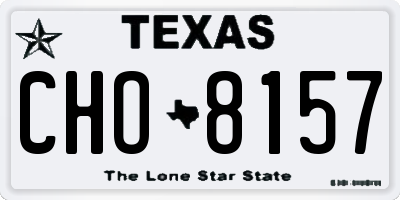 TX license plate CHO8157