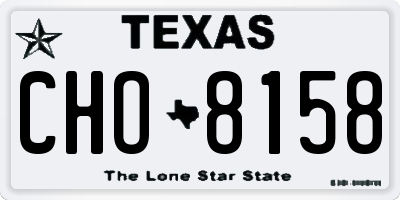 TX license plate CHO8158