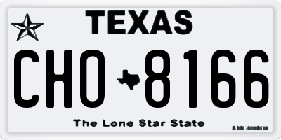 TX license plate CHO8166