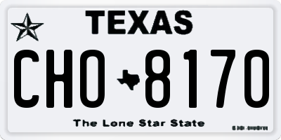 TX license plate CHO8170