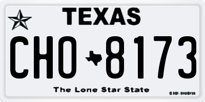 TX license plate CHO8173