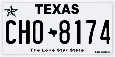 TX license plate CHO8174