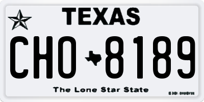 TX license plate CHO8189