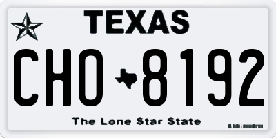 TX license plate CHO8192