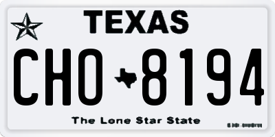 TX license plate CHO8194