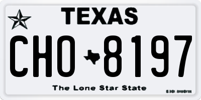 TX license plate CHO8197
