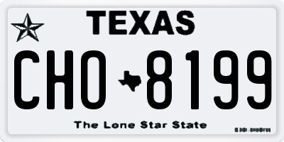 TX license plate CHO8199