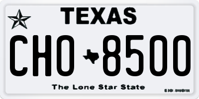 TX license plate CHO8500