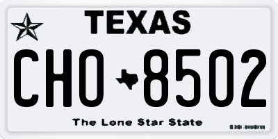 TX license plate CHO8502