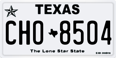 TX license plate CHO8504