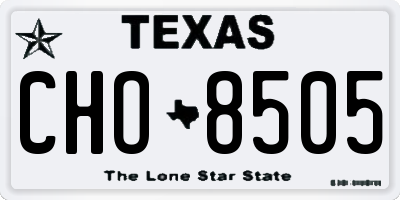 TX license plate CHO8505