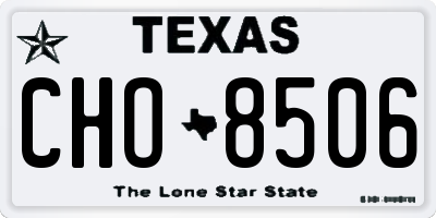 TX license plate CHO8506