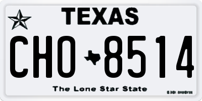 TX license plate CHO8514