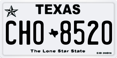 TX license plate CHO8520
