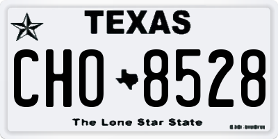 TX license plate CHO8528
