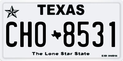 TX license plate CHO8531