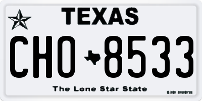 TX license plate CHO8533