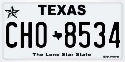 TX license plate CHO8534
