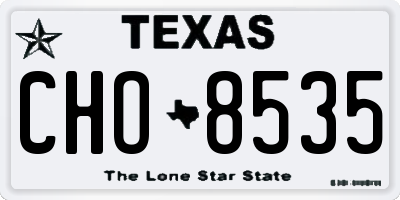TX license plate CHO8535