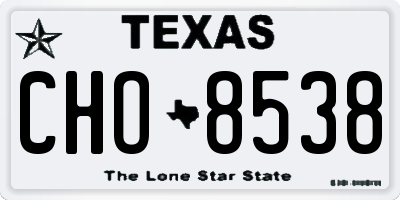 TX license plate CHO8538
