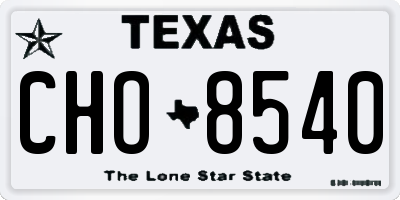TX license plate CHO8540