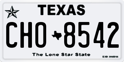 TX license plate CHO8542
