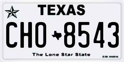 TX license plate CHO8543