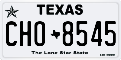 TX license plate CHO8545
