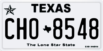 TX license plate CHO8548