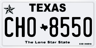 TX license plate CHO8550