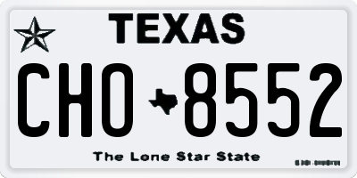 TX license plate CHO8552