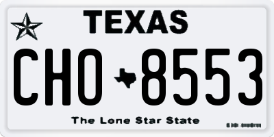 TX license plate CHO8553