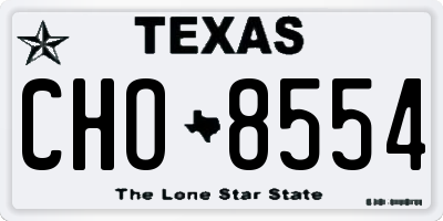 TX license plate CHO8554