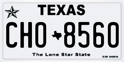 TX license plate CHO8560